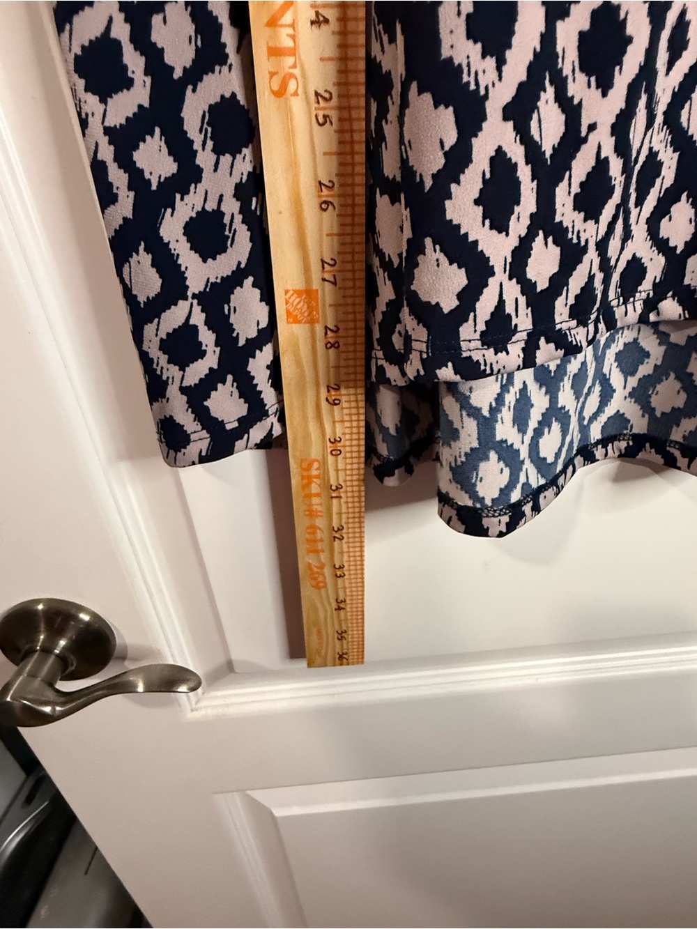 Lularoe Azure A-line Geometric Beige Navy Skirt NWT - Picture 4 of 6